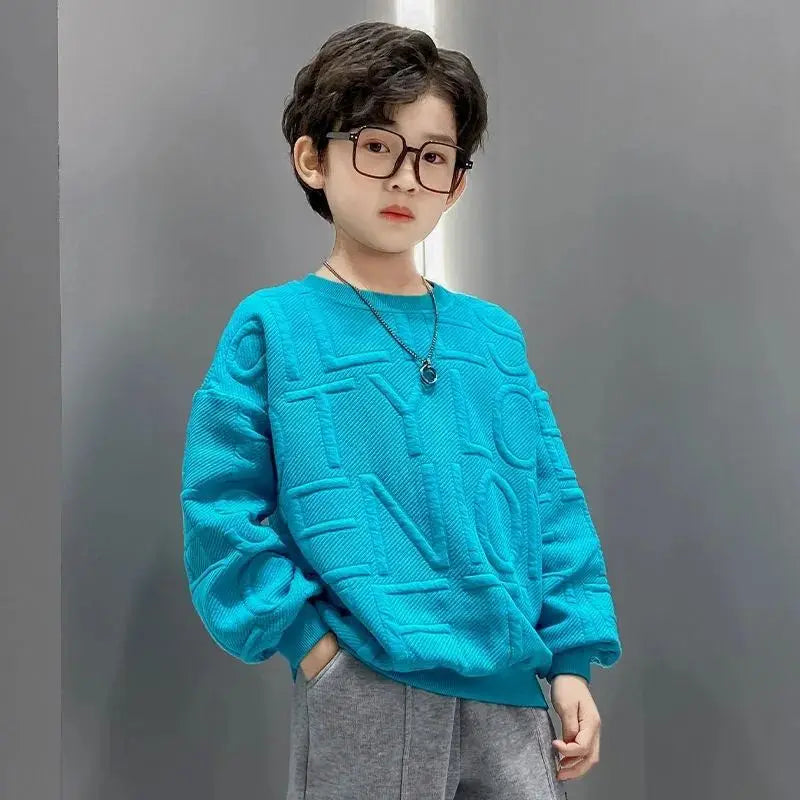 Boys Sweatshirts Spring Fall Children Letter Printing Cotton