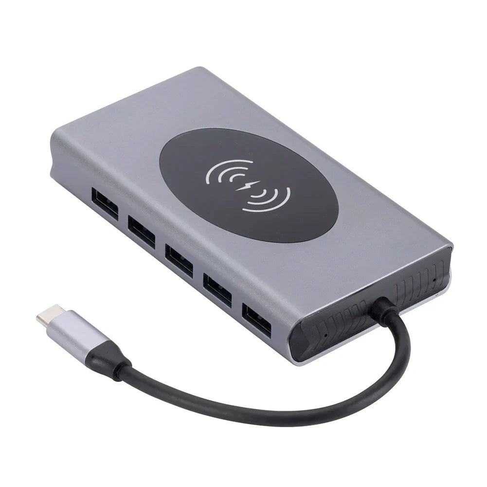 USB C HUB 20W Wireless Charging 1000M RJ45