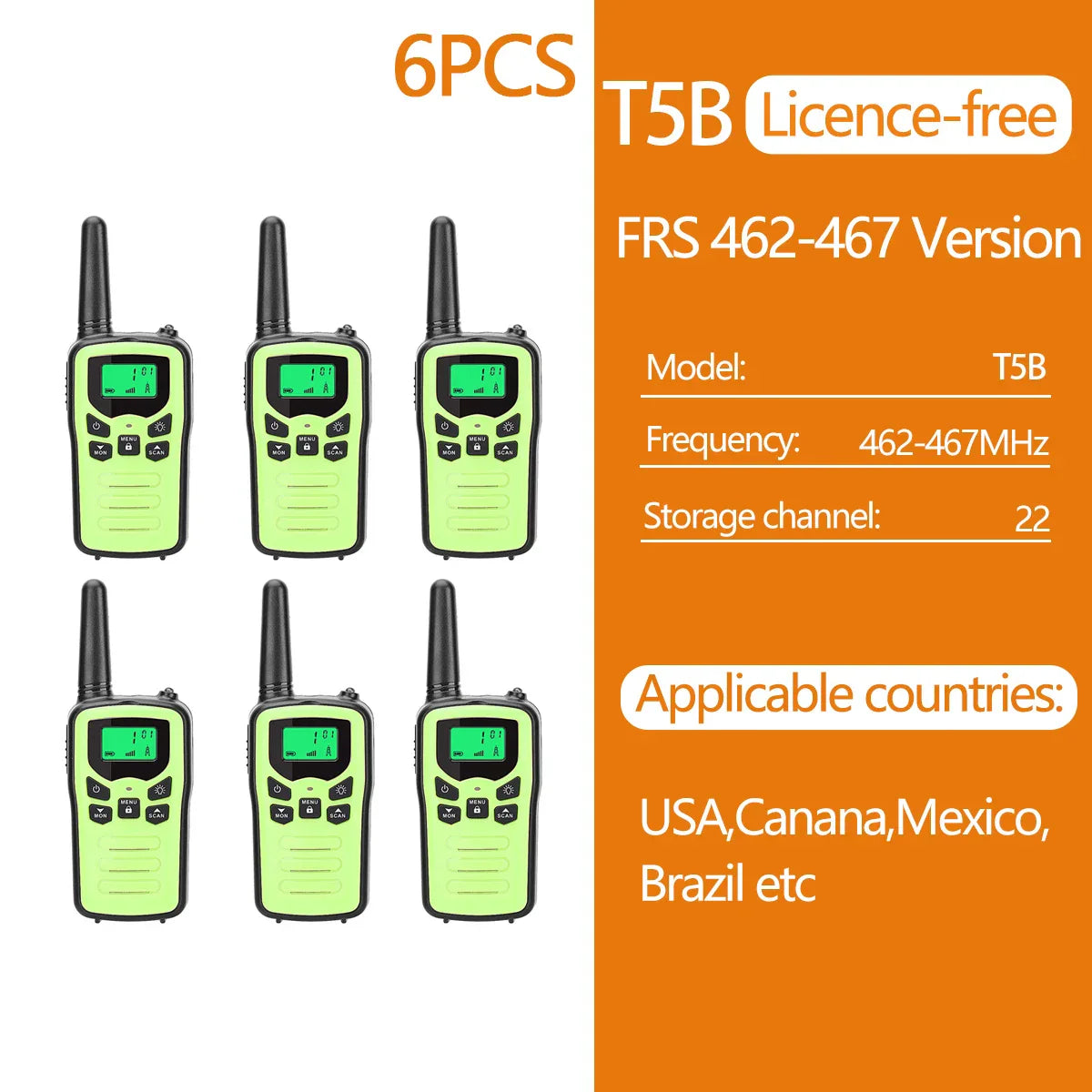 2/4/6 PCS ABBREE Walkie Talkie PMR/FRS UHF Mini