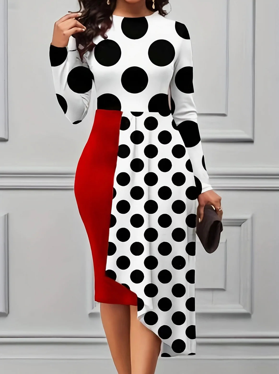Plus Size Casual Dress, Women's Plus Abstract Figure