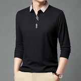 Autumn New Men's Long Sleeved Waffle Polo Shirt