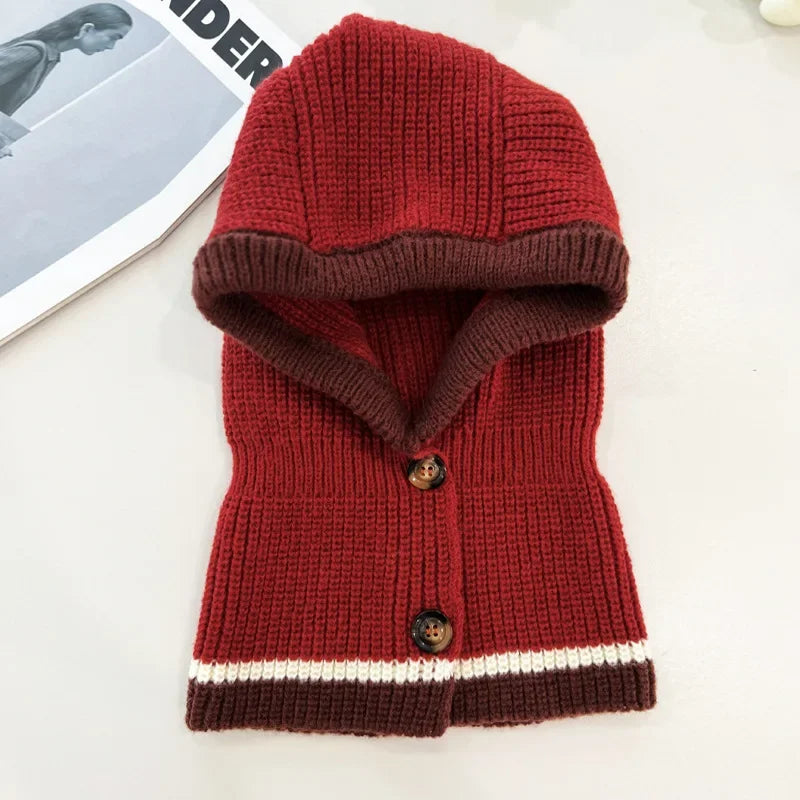 Korean Balaclava Beanie Cap Winter One Piece Knitted