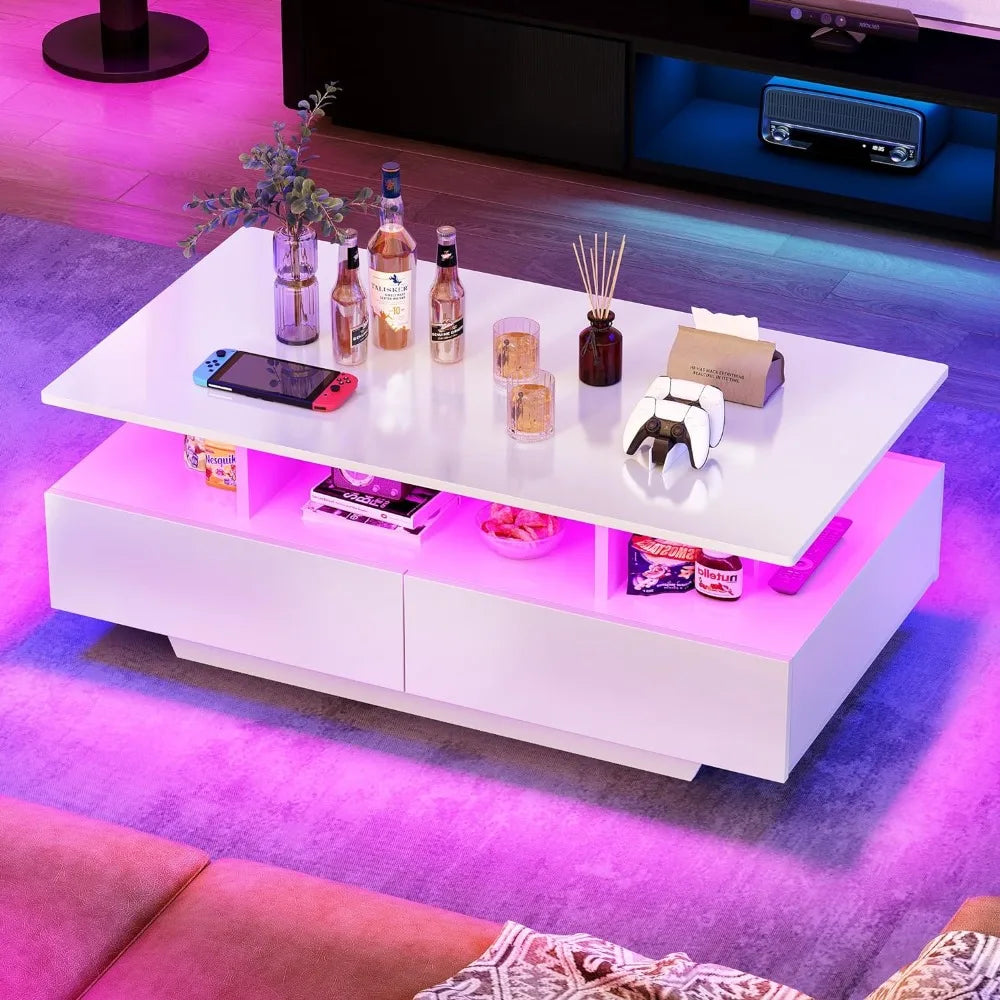 High Glossy LED Coffee Tables for Living Room,