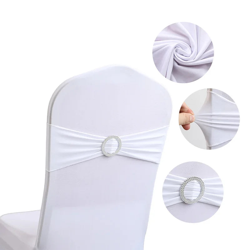 20 Pieces Polyester Spandex Chair Sashes Bands Stretch