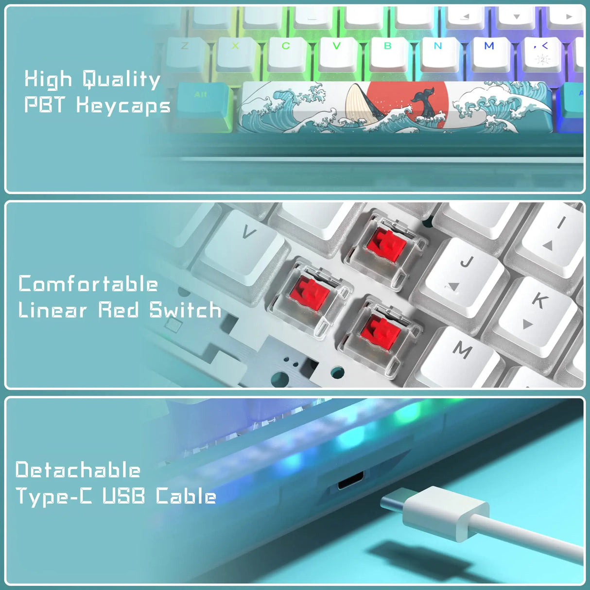 Womier WK61 Mechanical Keyboard RGB Wired Gaming Keyboard