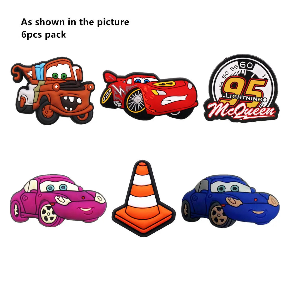 6 Pack Original Animation Movie Cars PVC Shoe