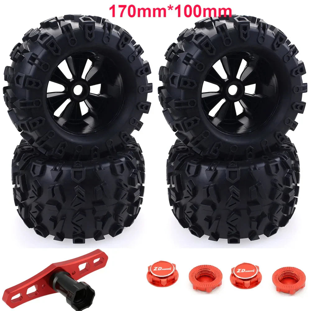 4pcs/pack 1/8 Scale 17mm Hex RC Truck Tires