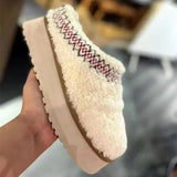 New Warm Fur Ankle Boots Women Flats Platform