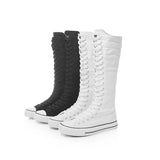 High Top Women's Canvas Shoes Knee High Boots