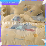 Cartoon Kawaii Disney Stitch Milk Velvet Four-piece Warm