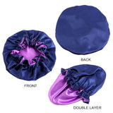 New Women Reversible Satin Bonnet Hair Caps Double