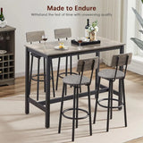 4-piece Set of Tables and Chairs, Industrial Bar