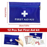 12pcs/set Survival Kit First Aid Kit Waterproof Emergency