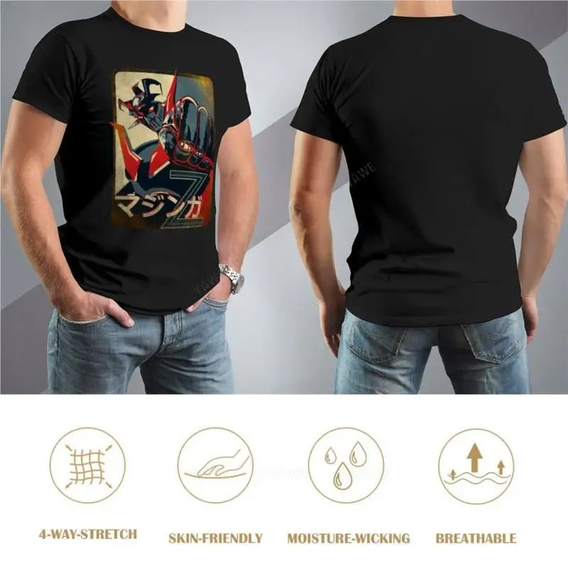 men cotton tshirt black t-shirt Mazinger Z T-Shirt