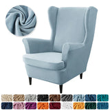 Velvet Wingback Chair Covers Stretch Wing Armchair Cover