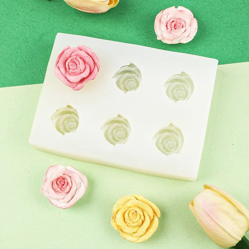 DIY Rose Silicone Mold 3D Flower Shape Cake