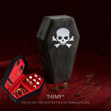 TAIMY Gothic Velvet Jewelry Coffin Shape Ring Necklace