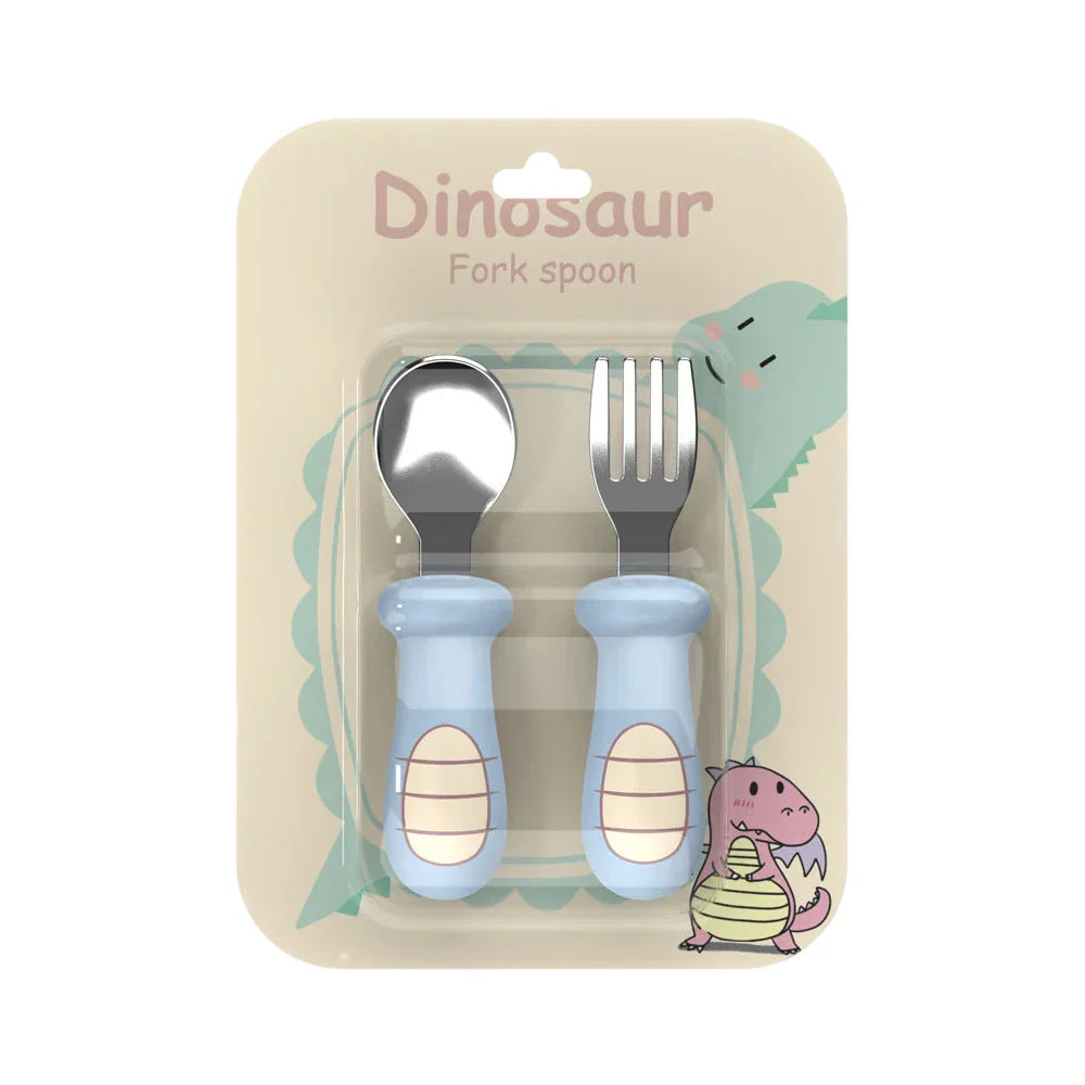Baby Cartoon Tableware Set Children Utensil Stainless Steel