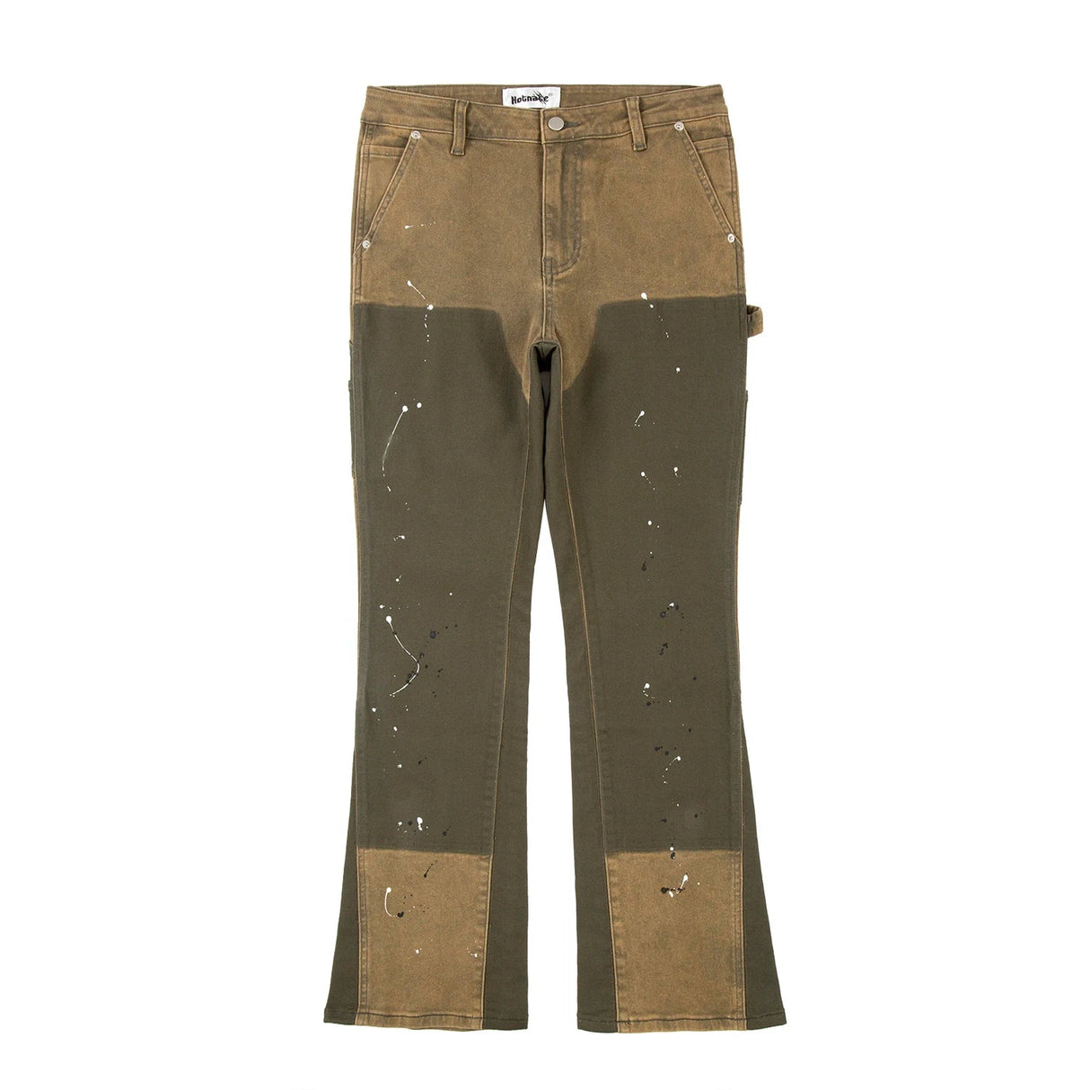 High Street Spliced Speckled Ink Micro Flare Pants