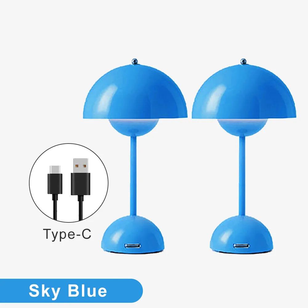 Mushroom Flower Bud Rechargeable LED Table Lamps Desk