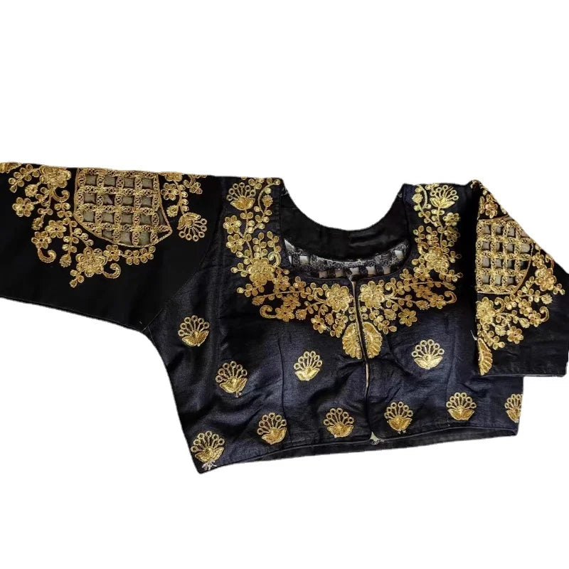 India Sari Shirt Sewn Choli Womens Top Belly