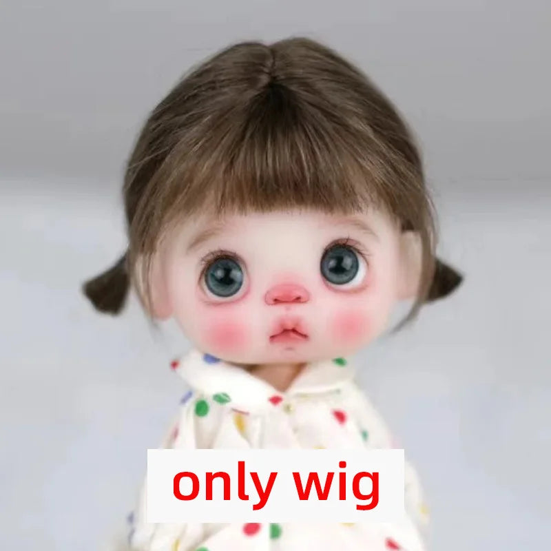 Doll Wig Bangs Ponytail Curly Soft Mohair Wig