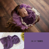 Newborn Photography Prop Stretchy Baby Wrap Infant Flower Headband Backdrop Blanket Fotografia Props Studio Shooting Accessories