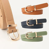 2023 Women Belts New PU Leather Simple Metal