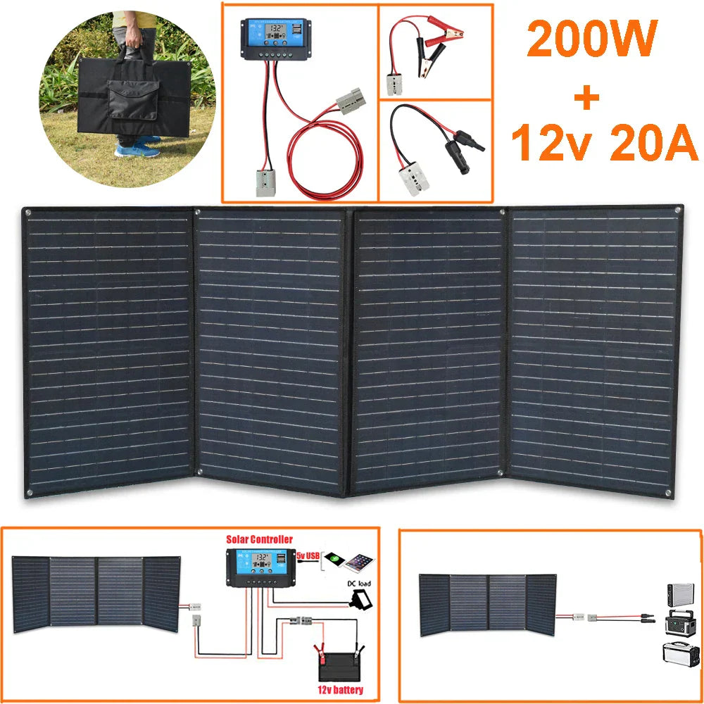 100w Foldable solar panel portable solar charger 12v