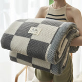 Knit Blanket Throw Soft Chenille Yarn Knitted Blanket