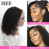 ISEE HAIR Mongolian Kinky Curly Bob Wig Lace