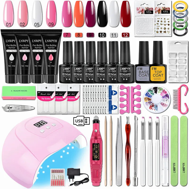 Acrylic Nail Kit Poly Nail Gel Kit With