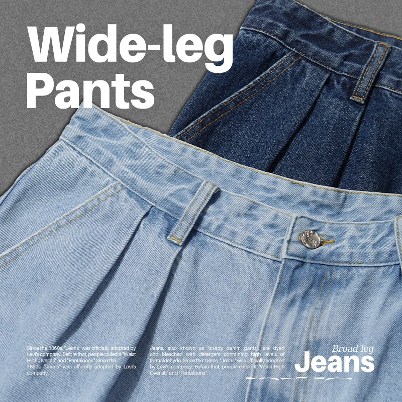 INFLATION Blue Retro Washed Denim Pants Male Classic