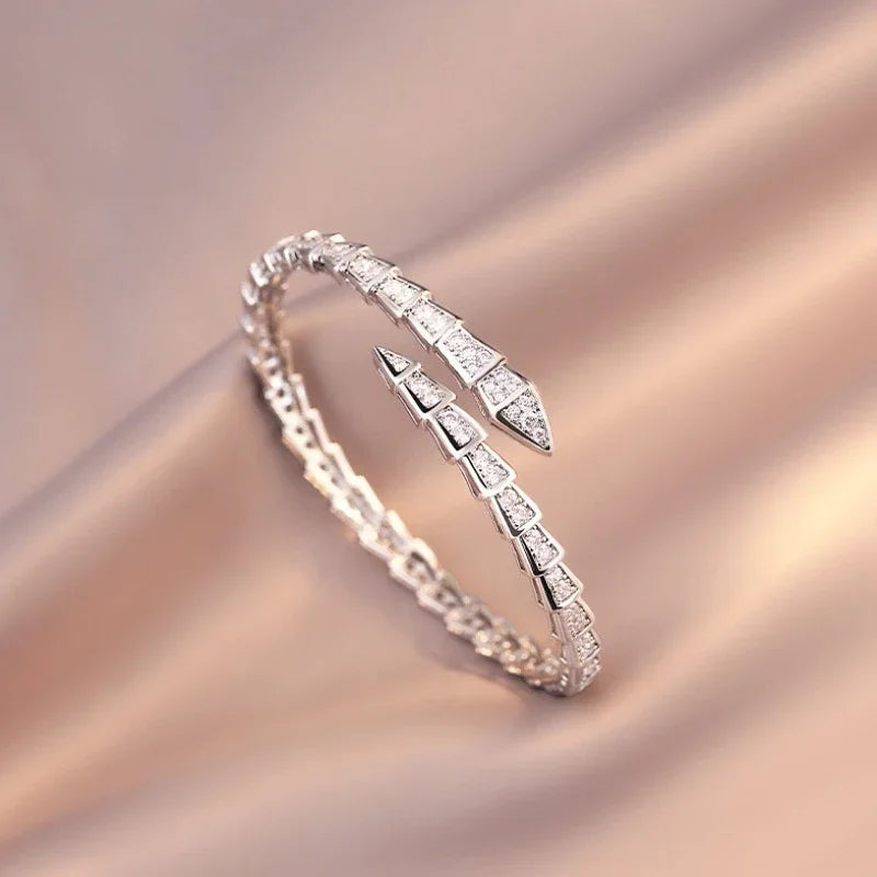 2024 New Design Fashion Silver color Zircon Snake