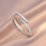 2024 New Design Fashion Silver color Zircon Snake