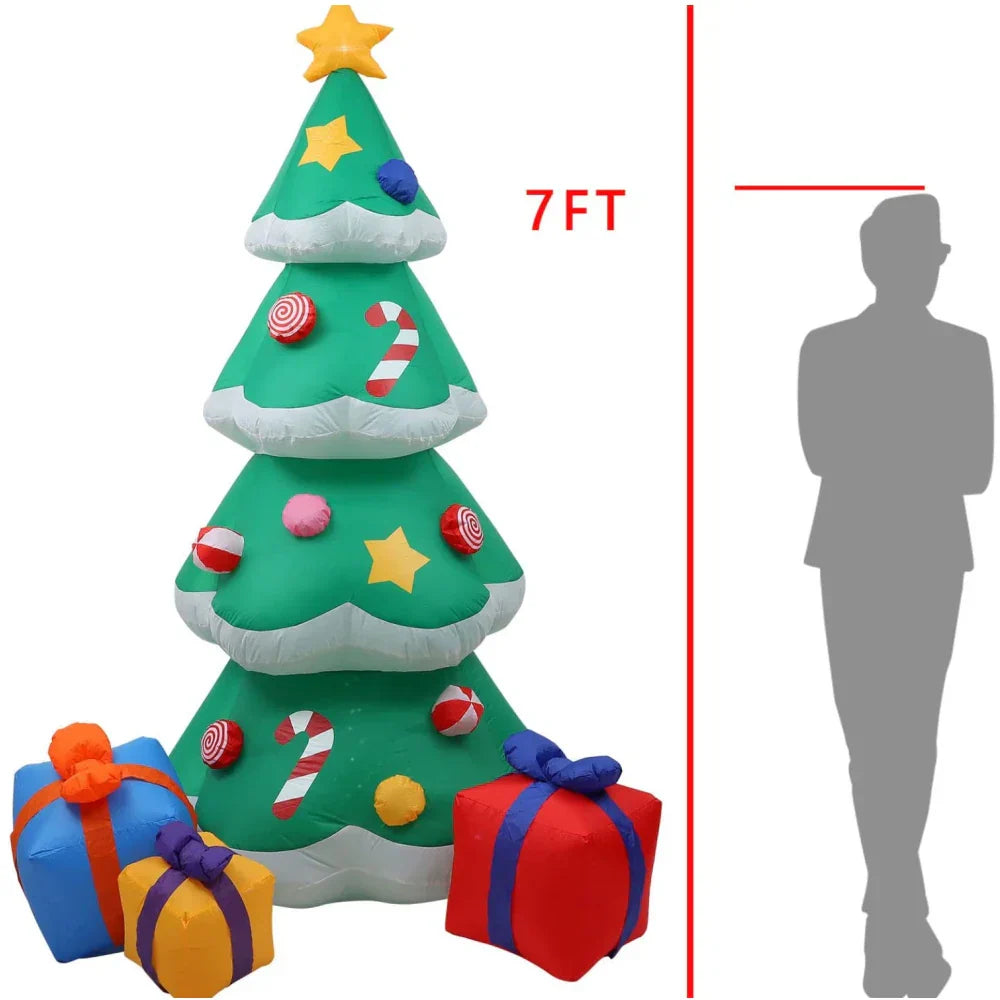 2.1M/7FT Christmas Inflatable Xmas Tree LED Lights Outdoor