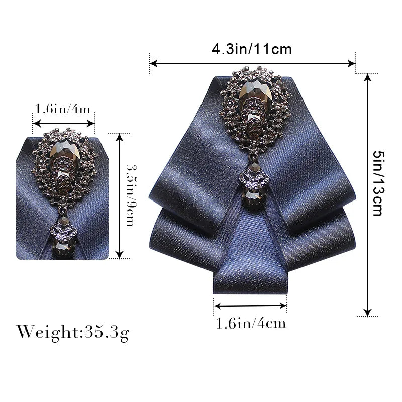 Men's Bow Tie Rhinestone Ribbon British Business Banquet