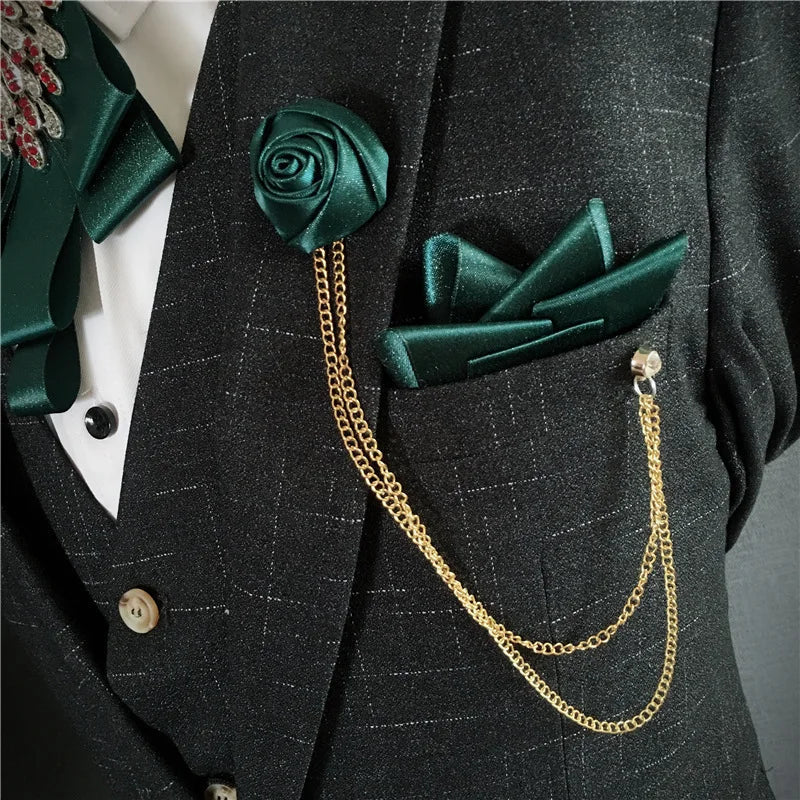 Men's Bow Tie Corsage Pocket Towel Sets British