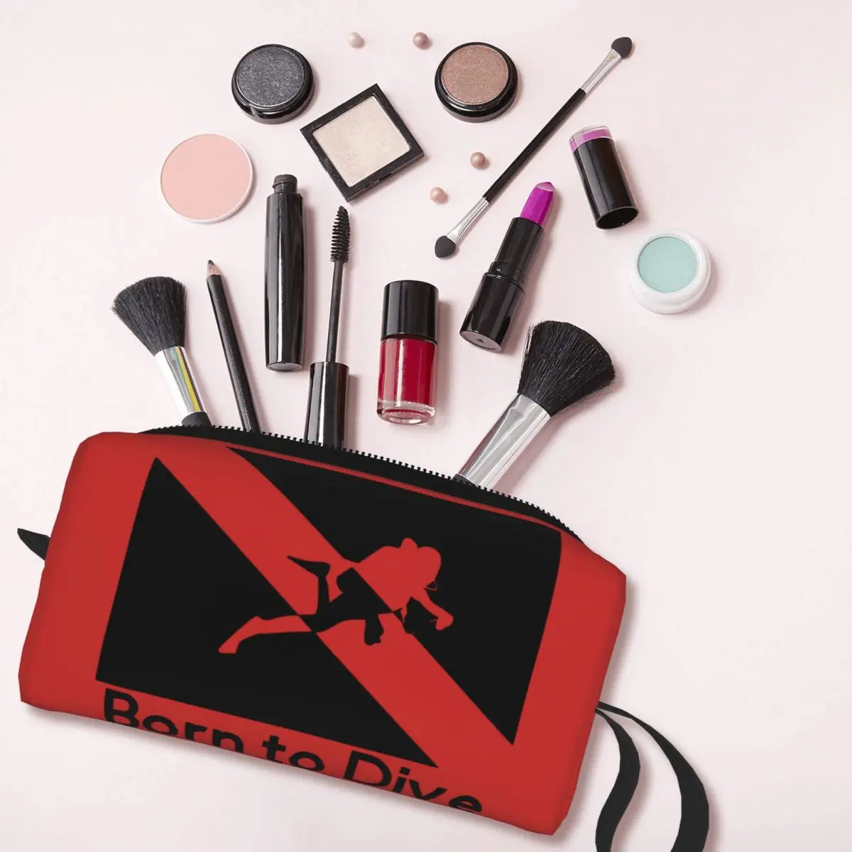Born To Dive Padi Flag Cosmetic Bag Women