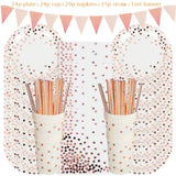 Rose Gold Party Supplies Disposable Polka Dots Paper