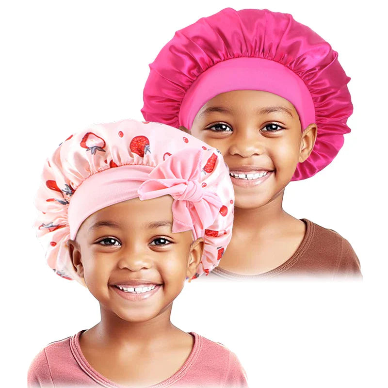 2PCS/LOT Solid Color Nightcap For Kids Wide Edge