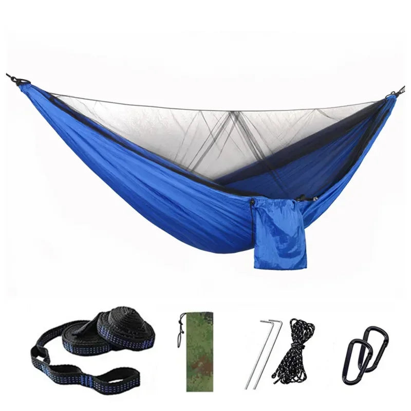 Double Travel Camping Hammock with Mosquito Net,Backpacking Portable