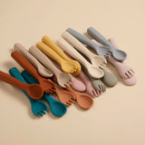 Food Grade Baby Soft Silicone Spoon Fork Set