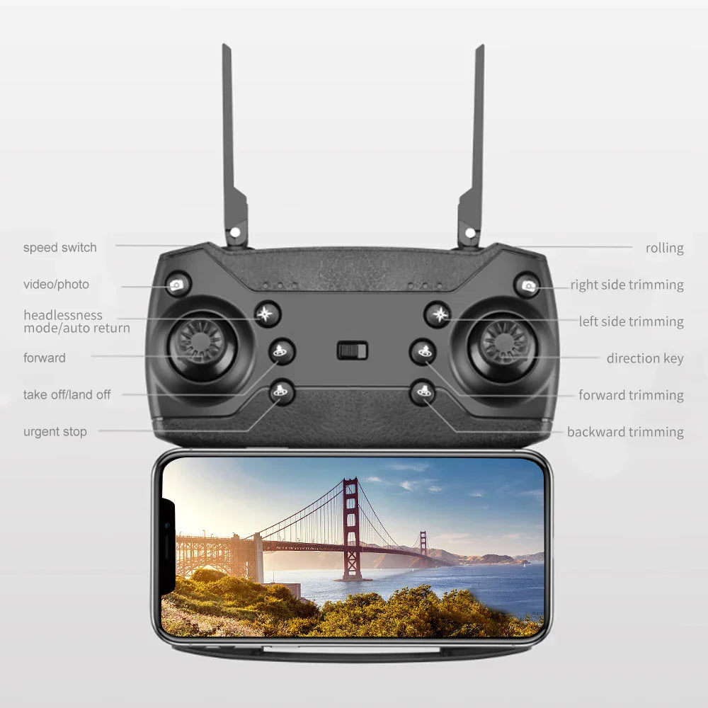 New Orange E525 E88 Pro Mini Drone 4K