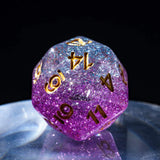 Cusdie 3 Layers Glitter Dice DND 7Pcs Resin