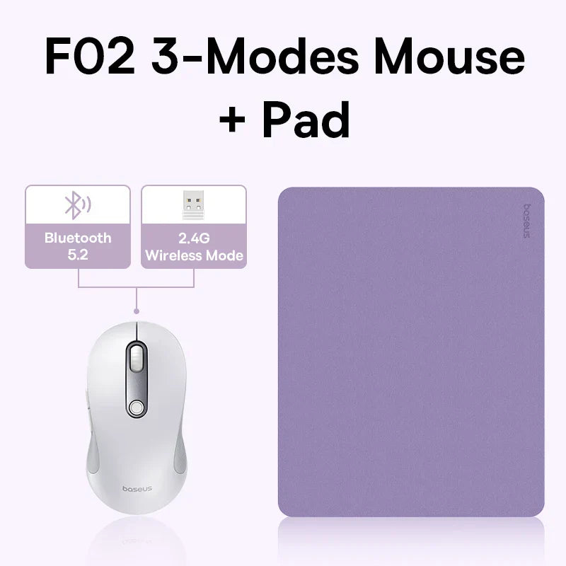 Baseus F02 Wireless Mouse Bluetooth 5.2 2.4G 4000DPI