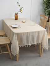 Linen Table Cloth for Rectangle Tables, Washable French