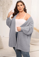 Plus Size Autumn Winter Midi Knitted Cardigan Women