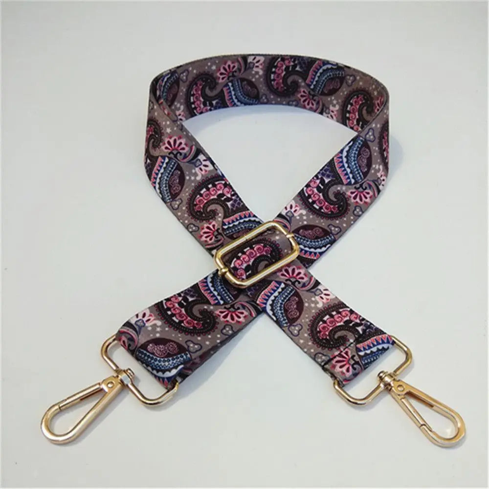 Fashion Bag Strap Adjustable Nylon Flowers Embroidered Colored