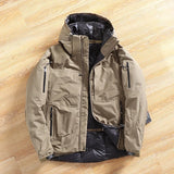 Thickened Men's Down Jackets Hooded Windproof Outdoor Warmth